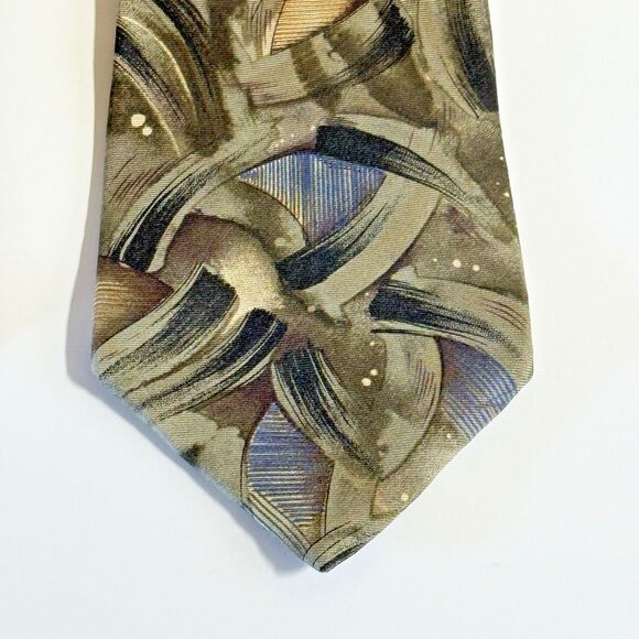 Barrington 100% Silk Mens Neck Tie 60" Brushstrokes Pattern - Picture 3 of 8